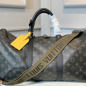 Replica Louis Vuitton M40560 LV Keepall Bandoulière 50 Bag in Monogram Eclipse canvas