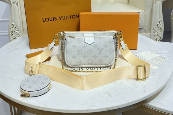 Replica Louis Vuitton M30769 LV Multi Pochette Accessoires in White Monogram Eclipse Canvas