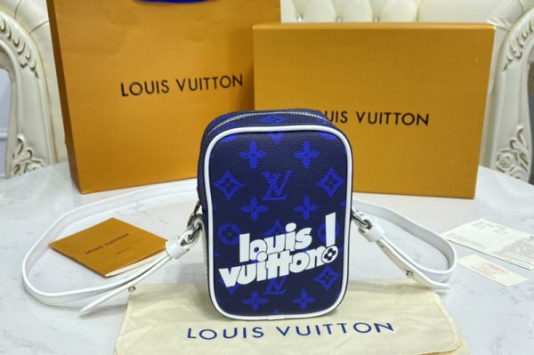 Replica Louis Vuitton M46116 LV Carry It bag in Blue Monogram Reverse Canvas