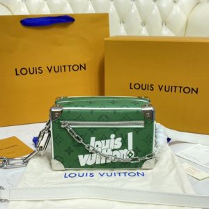 Replica Louis Vuitton M44735 LV Mini Soft Trunk men bag in Green Monogram Canvas