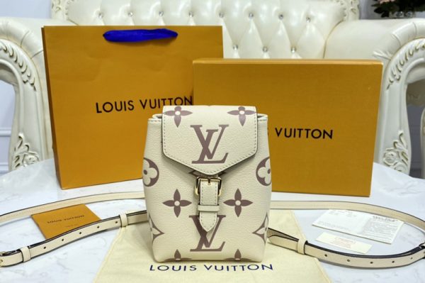 Replica Louis Vuitton M45764 LV Tiny Backpack in Beige Monogram Empreinte Leather