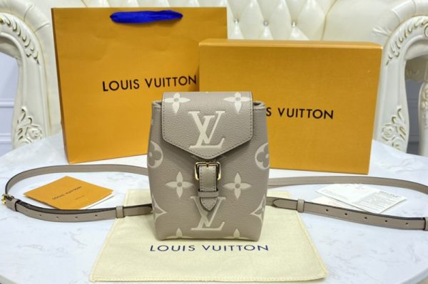 Replica Louis Vuitton M45764 LV Tiny Backpack in Gray Monogram Empreinte Leather