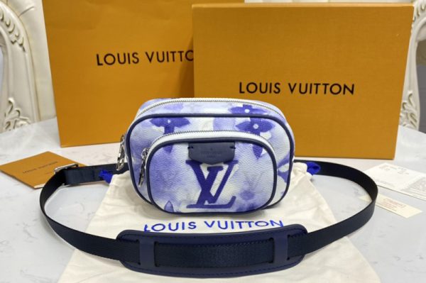 Replica Louis Vuitton M45763 LV Outdoor Pouch in Monogram Watercolor Blue coated canvas