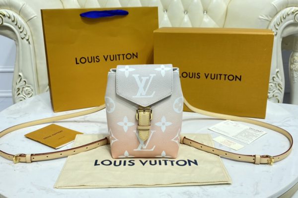 Replica Louis Vuitton M45764 LV Tiny Backpack in Mist Gray Monogram canvas