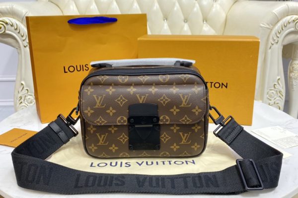 Replica Louis Vuitton M45806 LV S Lock Messenger Bag in Monogram Macassar canvas