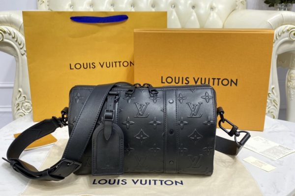 Replica Louis Vuitton M57955 LV City Keepall Bag in black Monogram Seal leather