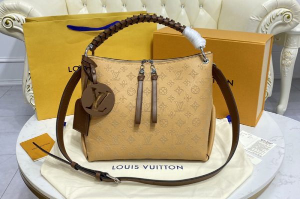 Replica Louis Vuitton M56073 LV Beaubourg Hobo MM bag in Brown Mahina calf leather