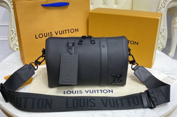 Replica Louis Vuitton M57082 LV City keepall Bag in Black Leather