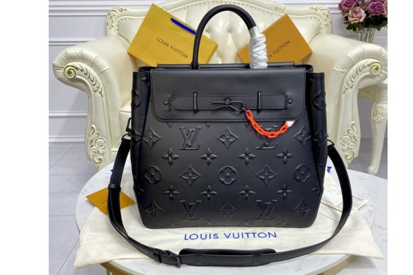 Replica Louis Vuitton M58710 LV Steamer Tote Bag in Black cowhide leather