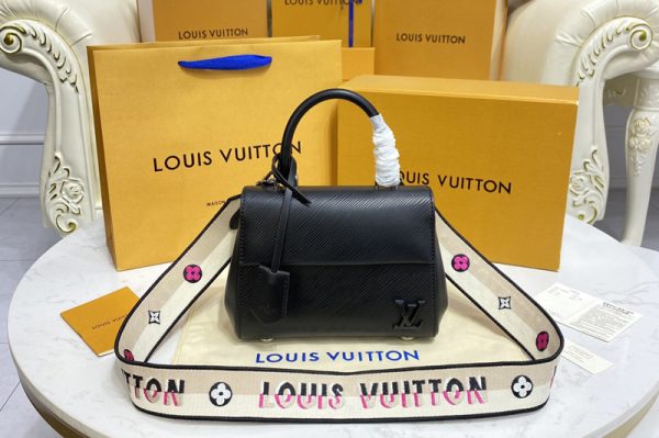 Replica Louis Vuitton M59108 LV Cluny Mini handbag in Black Epi leather