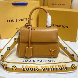 Replica Louis Vuitton M58931 LV Cluny Mini handbag in Gold Miel Epi leather