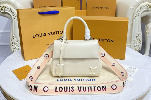 Replica Louis Vuitton M58931 LV Cluny Mini handbag in White Epi leather