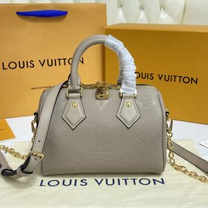 Replica Louis Vuitton M58958 LV Speedy Bandoulière 20 handbag in Grey Monogram Empreinte leather