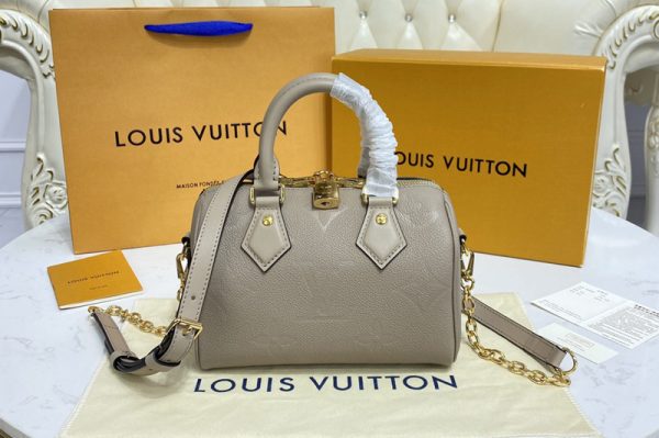 Replica Louis Vuitton M58958 LV Speedy Bandoulière 20 handbag in Grey Monogram Empreinte leather