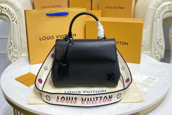 Replica Louis Vuitton M59134 LV Cluny BB handbag in Black Epi leather