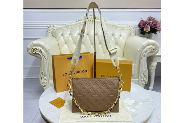 Replica Louis Vuitton M59277 LV Coussin PM handbag in Taupe Monogram embossed puffy lambskin