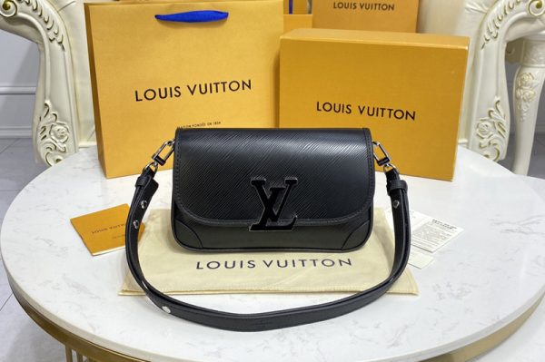 Replica Louis Vuitton M59386 LV Buci crossbody Bag in Black Epi leather