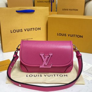 Replica Louis Vuitton M59460 LV Buci crossbody Bag in Dragon Fruit Pink Epi leather