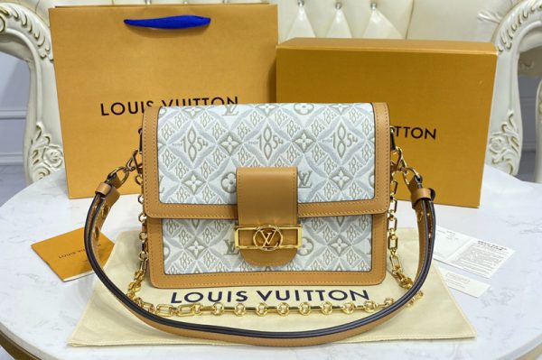 Replica Louis Vuitton M59483 LV Dauphine MM handbag in Since 1854 Jacquard textile