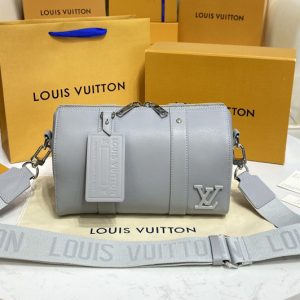 Replica Louis Vuitton M81003 LV Keepall XS travel bag in Grey Aerogram leather