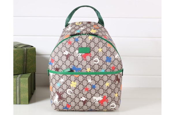 Replica Gucci ‎271327 Children's backpack in Beige and ebony GG Supreme canvas