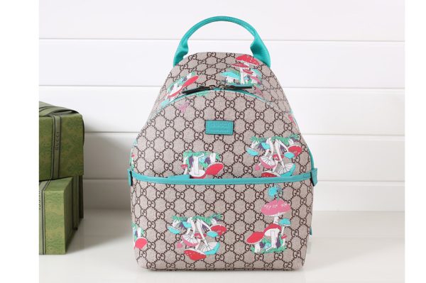 Replica Gucci ‎271327 Children's backpack in Beige and ebony GG Supreme canvas