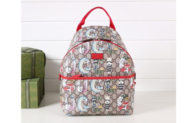 Replica Gucci ‎271327 Children's backpack in Beige and ebony GG Supreme canvas