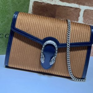 Replica Gucci 401231 Dionysus mini chain bag in Brown corduroy