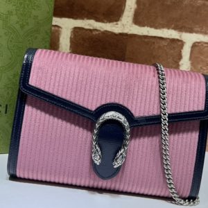 Replica Gucci 401231 Dionysus mini chain bag in Pink corduroy