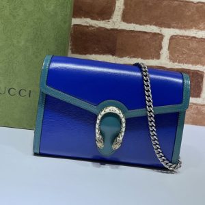 Replica Gucci 401231 Dionysus mini chain bag in Blue Leather