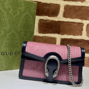 Replica Gucci 476432 Dionysus super mini bag in Pink corduroy