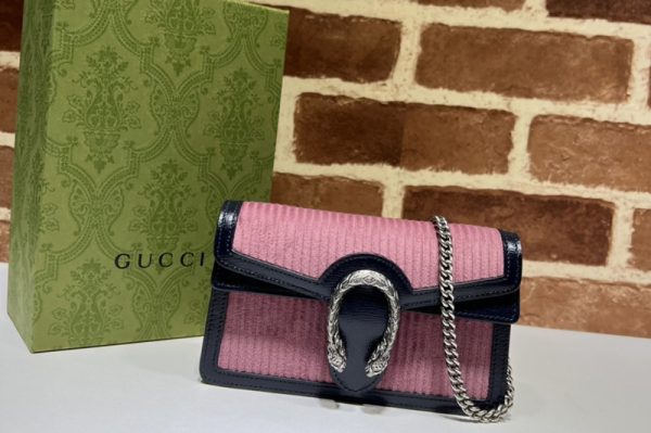 Replica Gucci 476432 Dionysus super mini bag in Pink corduroy