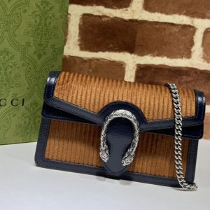 Replica Gucci 476432 Dionysus super mini bag in Brown corduroy