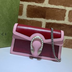 Replica Gucci 476432 Dionysus super mini bag in Red and Pink leather