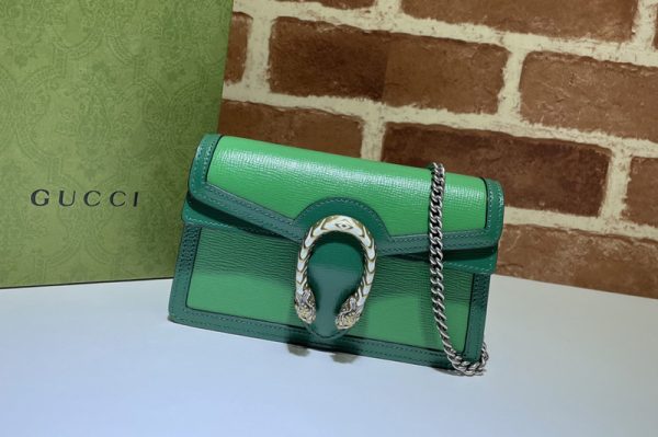 Replica Gucci 476432 Dionysus super mini bag in Green leather