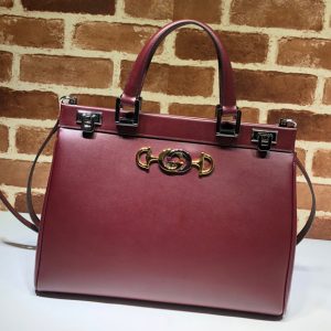 Replica Gucci 564714 Zumi medium top handle bag in Wine Leather