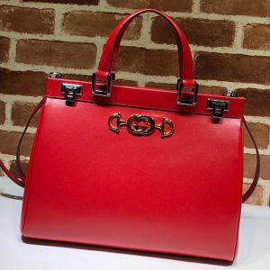 Replica Gucci 564714 Zumi medium top handle bag in Red Leather