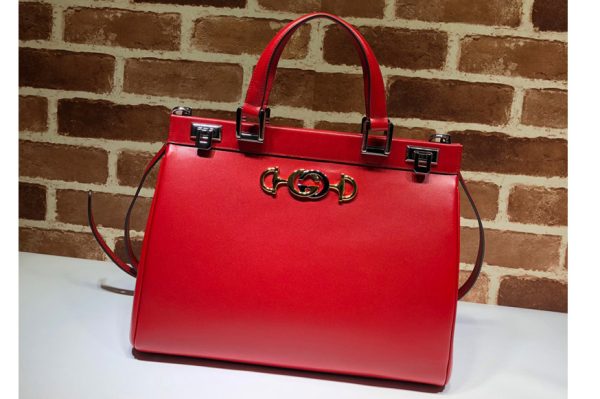 Replica Gucci 564714 Zumi medium top handle bag in Red Leather