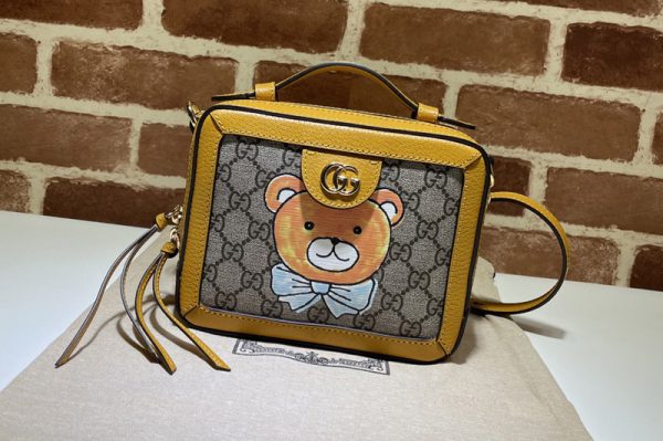 Replica Gucci 602576 Ophidia GG mini shoulder bag in Beige/ebony GG Supreme