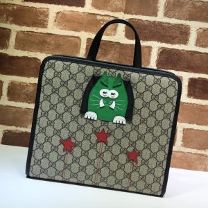 Replica Gucci 645290 Children's GG cat tote bag in GG Supreme canvas