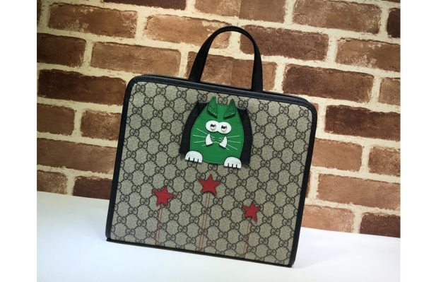 Replica Gucci 645290 Children's GG cat tote bag in GG Supreme canvas