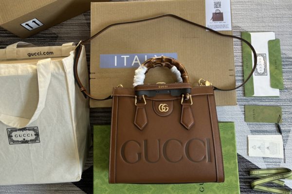 Replica Gucci 660195 Gucci Diana small tote bag in Brown leather