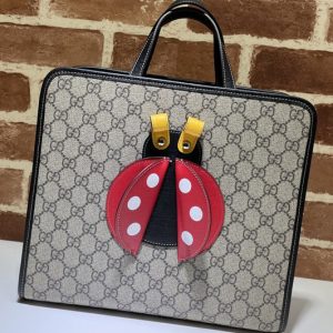 Replica Gucci 664083 Children's ladybug tote bag in GG Supreme canvas