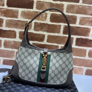 Replica Gucci x Balenciaga 680118 Women's Hacker Small Hobo Bag in beige and brown coated canvas