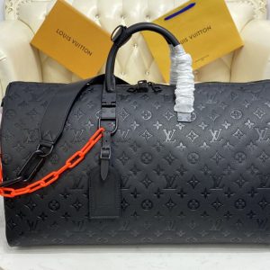 Replica Louis Vuitton M44470 LV Keepall Bandoulière 50 bag in Monogram Empreinte leather