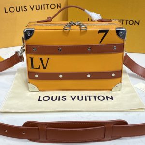 Replica Louis Vuitton M45785 LV LVxNBA Handle Trunk bag in Orange Leather