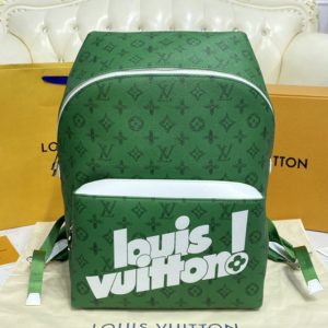 Replica Louis Vuitton M45879 LV Discovery Backpack in Green Vintage Monogram canvas