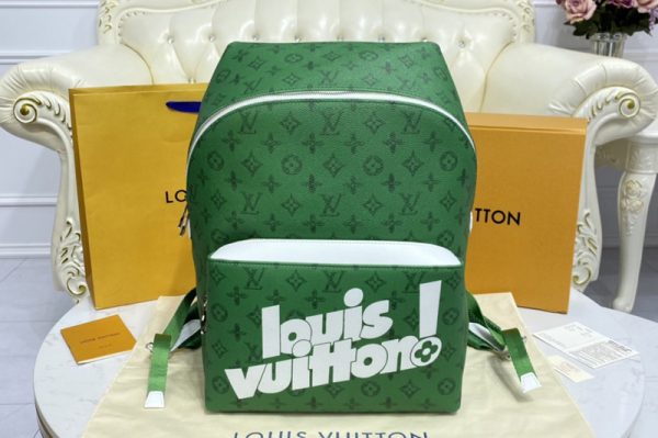 Replica Louis Vuitton M45879 LV Discovery Backpack in Green Vintage Monogram canvas