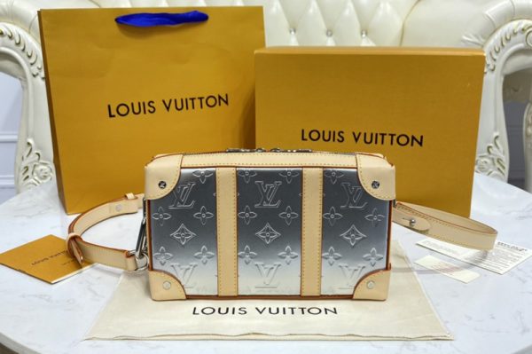 Replica Louis Vuitton M45880 LV Soft Trunk Wallet Bag in Monogram Mirror coated canvas