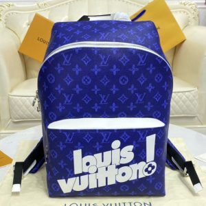 Replica Louis Vuitton M46118 LV Trio Backpack handbag in Blue vintage Monogram canvas